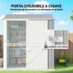 CASETTA DA GIARDINO ALTA IN ACCIAIO DA 3.51M CON PRESE D'ARIA E PORTA BLOCCABILE, 209X177X236 CM, ARGENTO