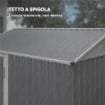 CASETTA DA GIARDINO ALTA IN ACCIAIO DA 3.51M CON PRESE D'ARIA E PORTA BLOCCABILE, 209X177X236 CM, ARGENTO