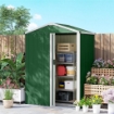 Casetta da Giardino in Acciaio 1.1m¦ con Porta Scorrevole Bloccabile, 136x87x179 cm, Verde