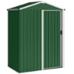 Casetta da Giardino in Acciaio 1.1m¦ con Porta Scorrevole Bloccabile, 136x87x179 cm, Verde