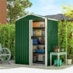 Casetta da Giardino in Acciaio 1.1m¦ con Porta Scorrevole Bloccabile, 136x87x179 cm, Verde