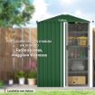 Casetta da Giardino in Acciaio 1.1m¦ con Porta Scorrevole Bloccabile, 136x87x179 cm, Verde