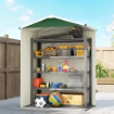Casetta da Giardino in Acciaio 1.1m¦ con Porta Scorrevole Bloccabile, 136x87x179 cm, Verde
