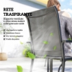 Set da Giardino 5 pz in Acciaio con 4 Sedie Impilabili e Tavolo con Foro Centrale e Ripiano Inferiore, Grigio