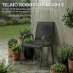 SET 4 SEDIE IMPILABILI E TRASPIRANTI CON BRACCIOLI E SCHIENALE ALTO, IN METALLO E POLIESTERE, 51L X 69P X 87A CM, NERO