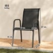 SET 4 SEDIE IMPILABILI E TRASPIRANTI CON BRACCIOLI E SCHIENALE ALTO, IN METALLO E POLIESTERE, 51L X 69P X 87A CM, NERO