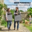 SET DA GIARDINO 8 PZ CON OMBRELLONE, 6 SEDIE PIEGHEVOLI E TAVOLO DA ESTERNO IN VETRO TEMPERATO, GRIGIO