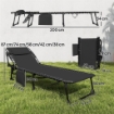SET 2 LETTINI PRENDISOLE DA GIARDINO PIEGHEVOLI E RECLINABILI SU 5 LIVELLI CON CUSCINI, 57X200X38 CM, NERO