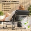 SET 2 LETTINI PRENDISOLE DA GIARDINO PIEGHEVOLI E RECLINABILI SU 5 LIVELLI CON CUSCINI, 57X200X38 CM, NERO