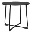 TAVOLINO DA CAFFÈ DA ESTERNO ROTONDO 50 CM IN METALLO CON BASE A X E PIEDINI ANTISCIVOLO, NERO