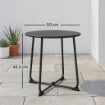 TAVOLINO DA CAFFÈ DA ESTERNO ROTONDO 50 CM IN METALLO CON BASE A X E PIEDINI ANTISCIVOLO, NERO