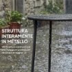 TAVOLINO DA CAFFÈ DA ESTERNO ROTONDO 50 CM IN METALLO CON BASE A X E PIEDINI ANTISCIVOLO, NERO