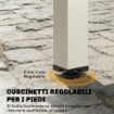 Tavolo Estensibile in Alluminio per Esterni, Piano in Vetro Temperato, Bianco Crema.