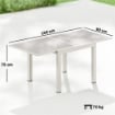 Tavolo Estensibile in Alluminio per Esterni, Piano in Vetro Temperato, Bianco Crema.