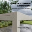 Tavolo Estensibile in Alluminio per Esterni, Piano in Vetro Temperato, Bianco Crema.