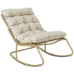 SEDIA DONDOLO ESTERNO, SEDUTA 63 CM, CUSCINO INCLUSO, COLORE KHAKI.