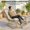 SEDIA DONDOLO ESTERNO, SEDUTA 63 CM, CUSCINO INCLUSO, COLORE KHAKI.