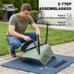 Set di 4 Sedie da Giardino, con Schienale Diamantato, Braccioli, Verde