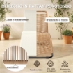 Lettino Sdraio a S da Esterno con Cuscino, in Rattan PE e Acciaio, 175x57x80 cm, Crema