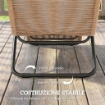Lettino Sdraio a S da Esterno con Cuscino, in Rattan PE e Acciaio, 175x57x80 cm, Crema