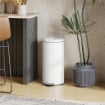 Bidone Immondizia Cestino Rifiuti a Pedale 30L 36x30x63.5cm Bianco Crema