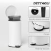 Bidone Immondizia Cestino Rifiuti a Pedale 30L 36x30x63.5cm Bianco Crema