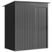 Casetta da Giardino in Metallo con Prese d'Aria e Porta Scorrevole, 159x106x181 cm, Grigio Scuro