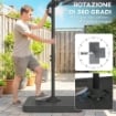 OMBRELLONE DA GIARDINO A MANOVELLA 2.4X2.4M CON BASE RIEMPIBILE E GIREVOLE, GRIGIO SCURO