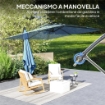 OMBRELLONE DECENTRATO DA GIARDINO REGOLABILE A 360¦ 3X3.25M BLU CHIARO