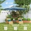 OMBRELLONE DECENTRATO DA GIARDINO REGOLABILE A 360¦ 3X3.25M BLU CHIARO