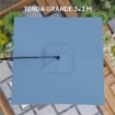 OMBRELLONE DECENTRATO DA GIARDINO REGOLABILE A 360¦ 3X3.25M BLU CHIARO