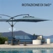 OMBRELLONE DECENTRATO DA GIARDINO REGOLABILE A 360¦ 3X3.25M BLU CHIARO