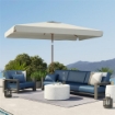 Ombrellone da Giardino 2x3 m con Apertura a Manovella, Inclinabile e Anti UV 50+, Crema