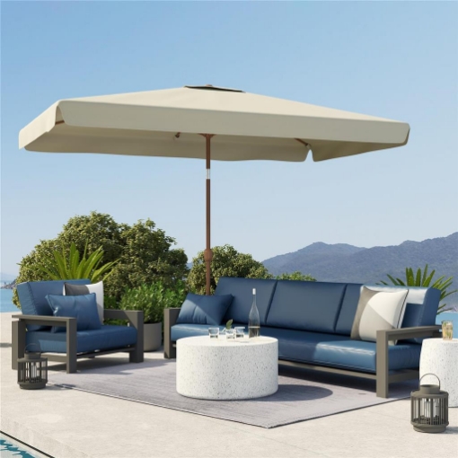 OMBRELLONE DA GIARDINO E DA ESTERNO INCLINABILE 2X3 M BEIGE