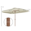 OMBRELLONE DA GIARDINO E DA ESTERNO INCLINABILE 2X3 M BEIGE