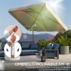 OMBRELLONE DA GIARDINO E DA ESTERNO INCLINABILE 2X3 M BEIGE