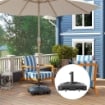 Base per Ombrellone a Rotelle e Riempibile con Acqua o Sabbia, in HDPE, 48x48x32.5 cm, Nero