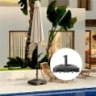 Base per Ombrellone a Rotelle e Riempibile con Acqua o Sabbia, in HDPE, 48x48x32.5 cm, Nero