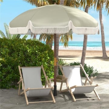 Ombrellone da Spiaggia Salvaspazio con Protezione UV40+ e Borsa di Trasporto, Verde