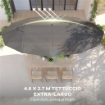 Ombrellone Doppio a 12 Stecche con Base a Croce e Manovella, in Acciaio e Poliestere, 455x265x238 cm, Grigio