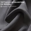 Ombrellone Doppio a 12 Stecche con Base a Croce e Manovella, in Acciaio e Poliestere, 455x265x238 cm, Grigio