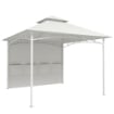 Gazebo da Giardino 3x3 m in Metallo con Tende, Tasche Portaoggetti e Gancio a Soffitto, Bianco Crema