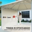 Gazebo da Giardino 3x3 m in Metallo con Tende, Tasche Portaoggetti e Gancio a Soffitto, Bianco Crema