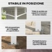 Gazebo da Giardino 3x3 m in Metallo con Tende, Tasche Portaoggetti e Gancio a Soffitto, Bianco Crema