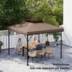 COPERTURA PER GAZEBO 3X3 M A 2 LIVELLI CON 8 FORI DI DRENAGGIO, IN POLIESTERE CACHI E MARRONE