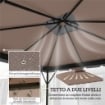COPERTURA PER GAZEBO 3X3 M A 2 LIVELLI CON 8 FORI DI DRENAGGIO, IN POLIESTERE CACHI E MARRONE