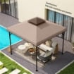 COPERTURA PER GAZEBO 3X3 M A 2 LIVELLI CON 8 FORI DI DRENAGGIO, IN POLIESTERE CACHI E MARRONE