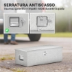 Cassetta degli Attrezzi da 43L in Alluminio con Serratura, 2 Chiavi e Maniglia Laterale, 76.2x33x24.4 cm, Argento