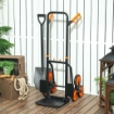 Carrello Portapacchi per Scale 6 Ruote, Pieghevole, Portata 120kg, in Acciaio, per Trasloco, Giardinaggio, Arancione