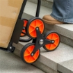 Carrello Portapacchi per Scale 6 Ruote, Pieghevole, Portata 120kg, in Acciaio, per Trasloco, Giardinaggio, Arancione